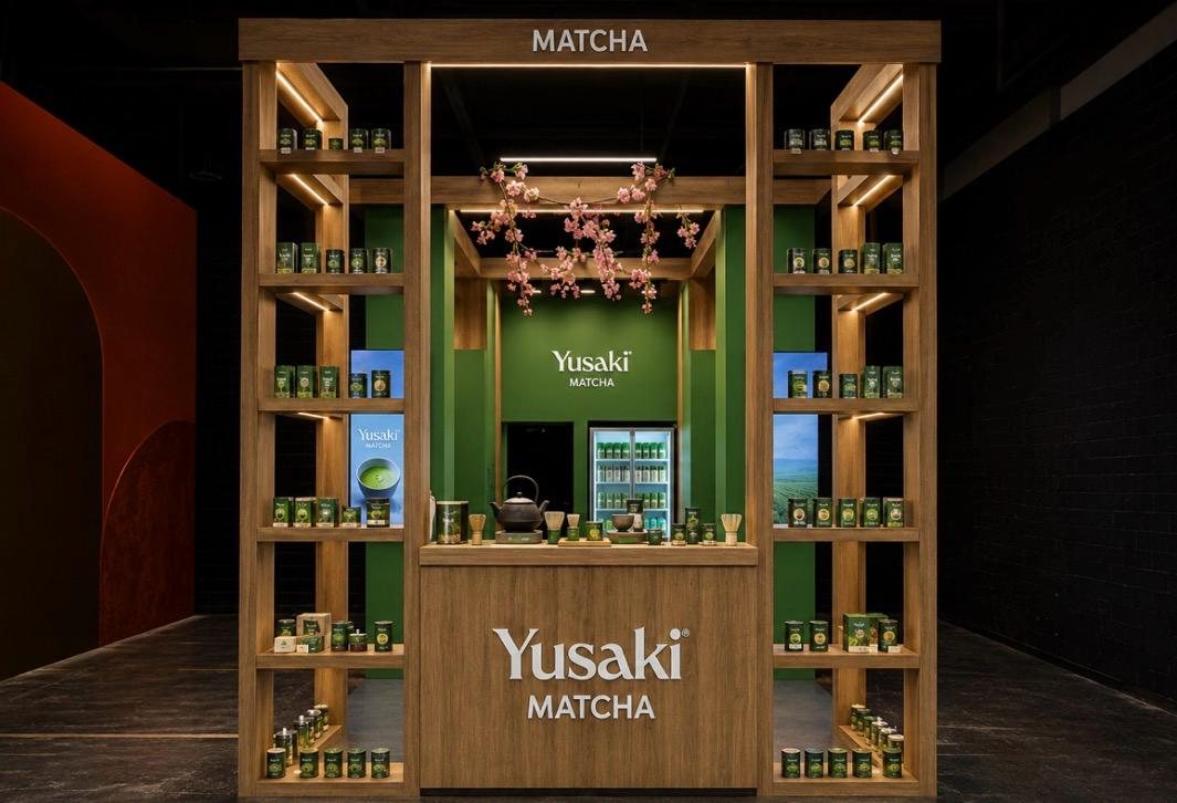 Yusaki Matcha — Holzstand
